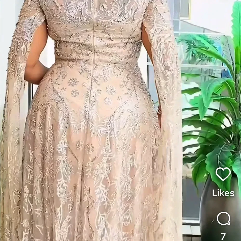 Elegant Silver Embellished Gown - Picture 8 of 8